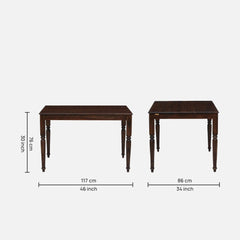 Teak Wood 6 Seater Dining Table In Honey Oak Finish