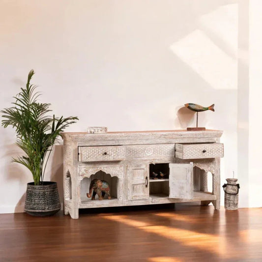 Carved Wooden Console Table
