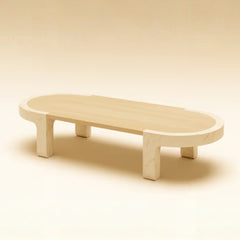 Tatvaacasa Marble Wood Coffee Table