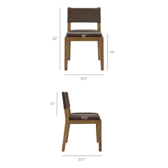Tatvaacasa Brown Leather Dining Chair