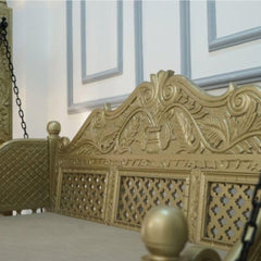 Hand Carved Wooden 2 Seater Swing