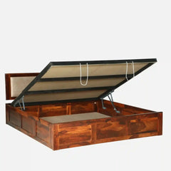 Solid Wood Queen Size Bed With Hydraulic Storage