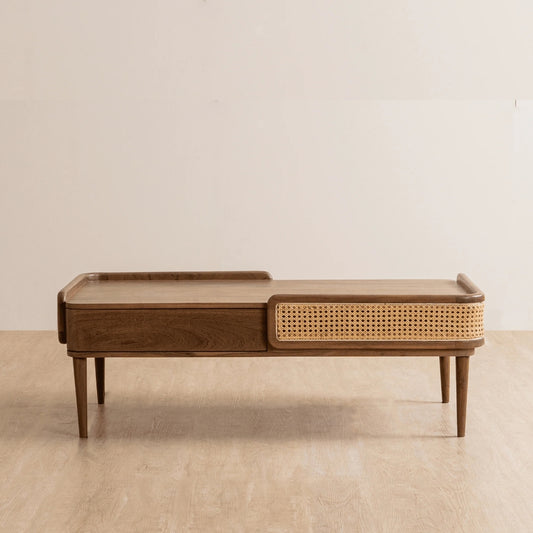 Modern Cane Coffee Table for Living Room