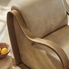 Tatvaacasa Modern Leather Accent Armchair