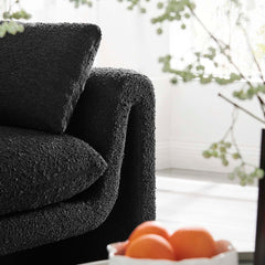 Tatvaacasa Boucle Fabric Sofa in Black