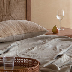 Tatvaacasa Queen Size Wooden Bed with Woven Cane Back