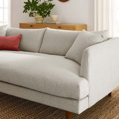 Tatvaacasa Modern Upholstered Sofa with Down-Blend Cushions & Tapered Wood Legs