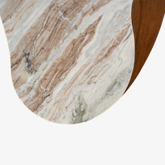 Wooden Coffee Table With Marble Top Mix