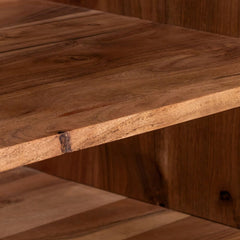 Wood TV Cabinet with Shelf (Solid Wooden)