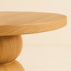 Round Wooden Natural Dining Table