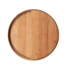 Wooden Natural Round Coffee Table with Metal Legs
