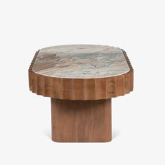 Tatvaacasa Wooden Modern Marble Top Coffee Table