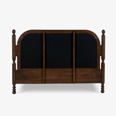 Tatvaacasa Wooden Bed with Upholstered Headboard
