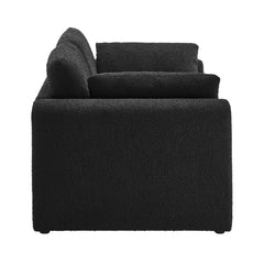 Tatvaacasa Boucle Fabric Sofa in Black