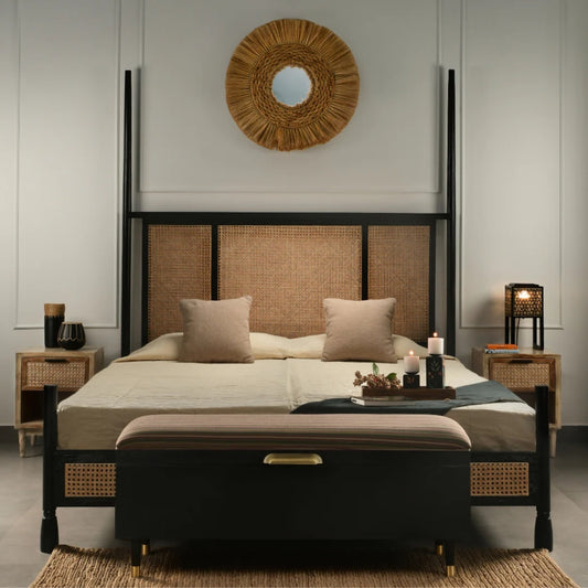 Cane Mango Wood Poster Bed