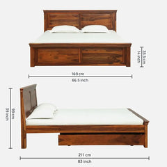 Solid Wood Storage Beds With Drawer