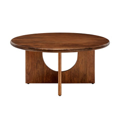Tatvaacasa Round 34" Coffee Table in Walnut