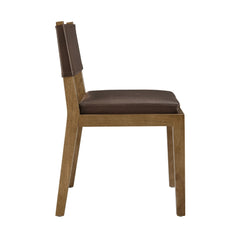 Tatvaacasa Brown Leather Dining Chair