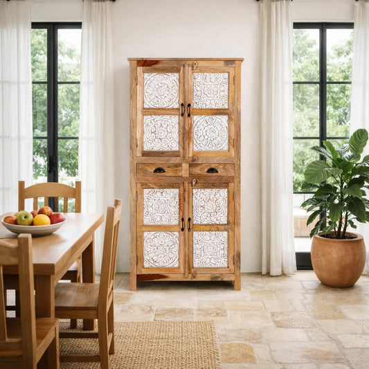 Hand Carved Mango Wood Wardrobe