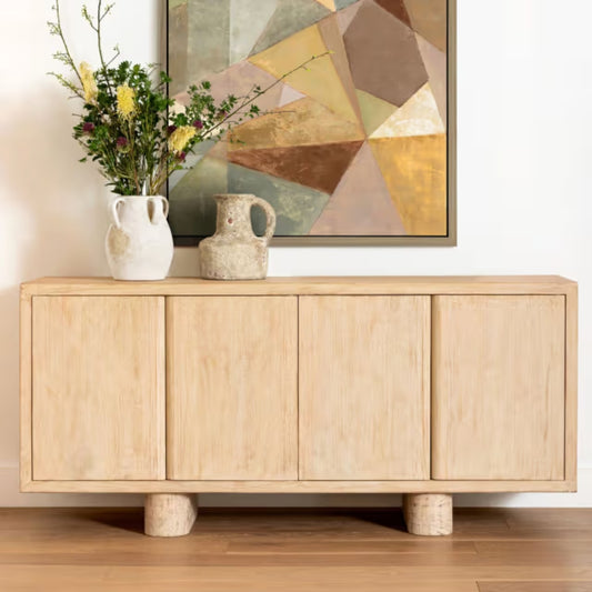 Tatvaacasa Natural Wood Sideboard