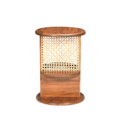 Mango Wood Cane Side Table
