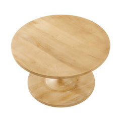 Tatvaacasa Round Wood Coffee Table in Oak