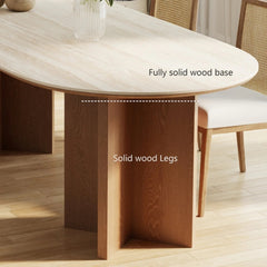 Tatvaacasa Modern Oval Wooden Dining Table