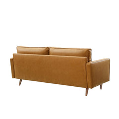 Tatvaacasa Brown Leather Sofa For Living Room