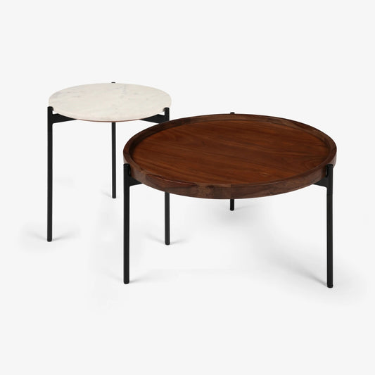 Modern Coffee Table with Metal Legs Nesting Table