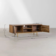 Tatvaacasa Mango Wood TV Unit with Cabinet