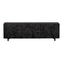 Handicraft TV Cabinet Counter (Black Wood )