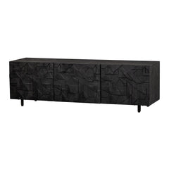 Handicraft TV Cabinet Counter (Black Wood )