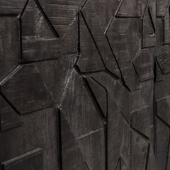 Handicraft TV Cabinet Counter (Black Wood )
