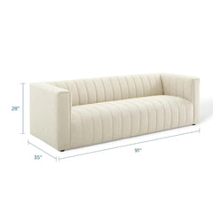 Tatvaacasa Modern Lounge Sofa with Channel Tufting & Soft Upholstery