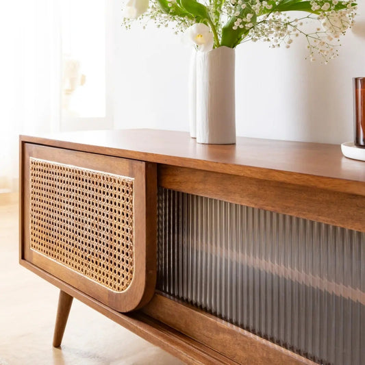 Modern Cane Tv Unit for Living Room