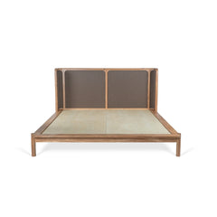 Tatvaacasa Solid Wood Bed with Headboard Panel & Matching Bedside Table