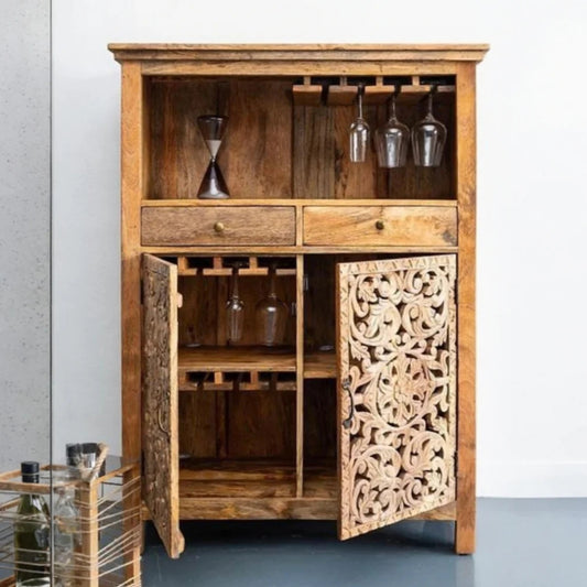 Handcrafted Wooden Bar Cabinet