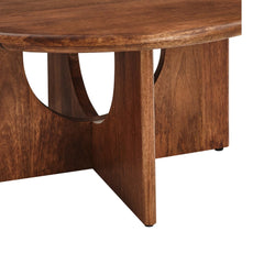 Tatvaacasa Round 34" Coffee Table in Walnut
