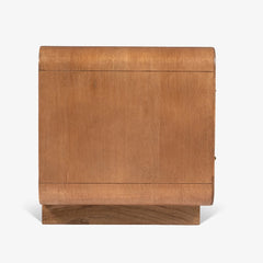 Tatvaacasa Solid Mango Wood Bedside Table with Fluted Drawers