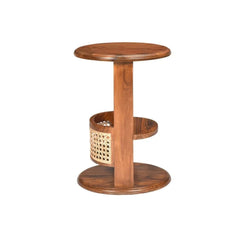 Mango Wood Cane Side Table