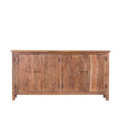 Carved Acacia Wood Sideboard Natural