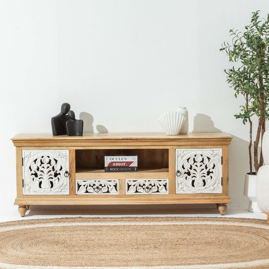 Wooden Carving Tv Stand