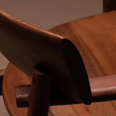 Tatvaacasa Modern Round Solid Wood Dining Table Set with Marble Top