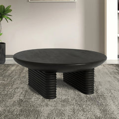 Tatvaacasa Black Modern Coffee Table for Living Room