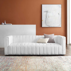 Tatvaacasa Modern Lounge Sofa with Channel Tufting & Soft Upholstery