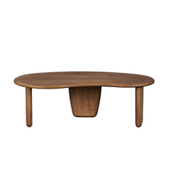 Tatvaacasa Kidney-Shaped Free Coffee Table in Walnut