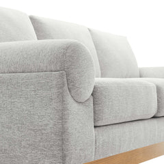 Tatvaacasa Upholstered Fabric Sofa in Light Gray