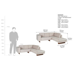 L Shape Sofa Set (2 Seater + Left Aligned Chaise)