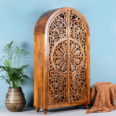 Hand Carved Mango Wood Wardrobe