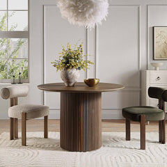 Linea Casa Round Pedestal Dining Table, Oak